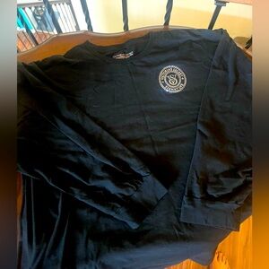 Victoria's Secret Black Long Sleeve Shirt with Rhinestone Emblem